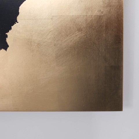 Gold leaf-painted wall-mounted oak panel photo detail